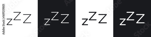 Snooze icon symbol collection on white background.