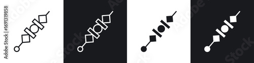 Skewer icon symbol collection on white background.