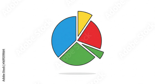 Free Download Colorful Pie Chart Illustrating Data Analysis and Proportions on Isolated transparent background - GFXLoad