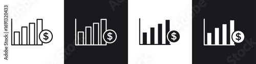 Revenue icon symbol collection on white background.