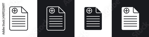 Prescription icon symbol collection on white background.