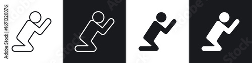 Person Praying icon symbol collection on white background.