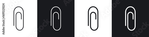 Paperclip icon symbol collection on white background.