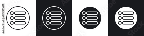 Menu list button icon symbol collection on white background.