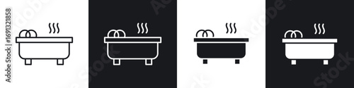 Hot tub icon symbol collection on white background.