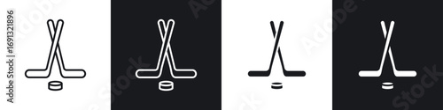 Hockey sticks icon symbol collection on white background.