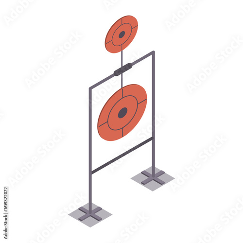 Isometric Double Target Stand for Shooting Practice and Aim Concept