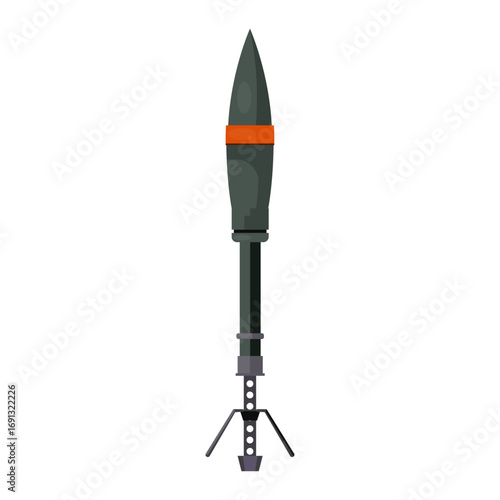 Illustration of an RPG-7 Rocket-Propelled Grenade on White Background