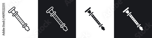 Flute icon symbol collection on white background.