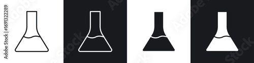 Flask icon symbol collection on white background.