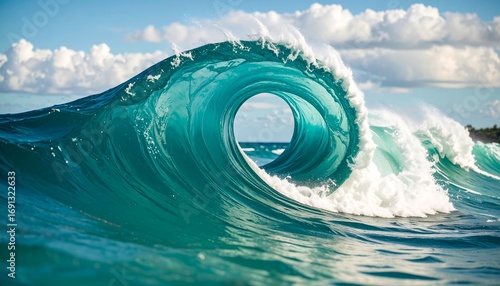 Fototapeta Naklejka Na Ścianę i Meble -  Perfect turquoise wave