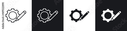 Customize settings icon symbol collection on white background.