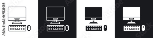 Computer icon symbol collection on white background.