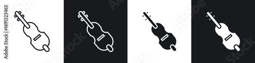 Cello icon symbol collection on white background.