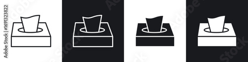 Box tissue icon symbol collection on white background.
