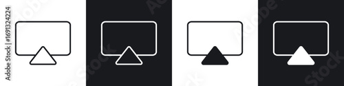 Airplay icon symbol collection on white background.