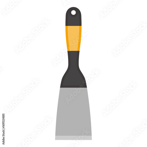 Flat vector icon of a putty knife tool for construction and home repair projects