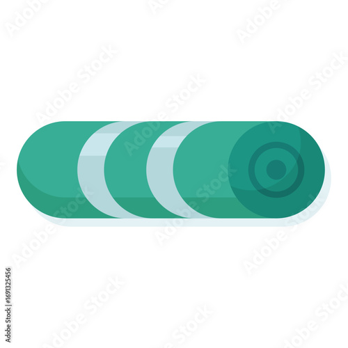 Compact rolled travel mat illustration for outdoor adventure and sport