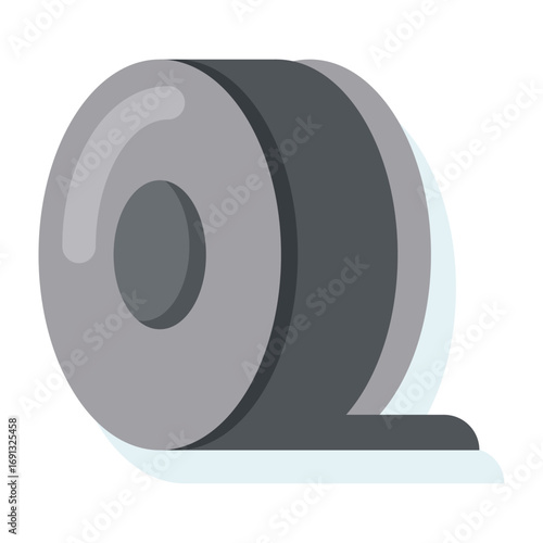 Minimalist vector illustration of an adhesive tape roll icon for repair and packing