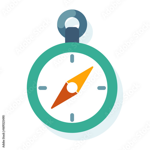Compass Icon Flat Design Vector Illustration for Navigation and Direction