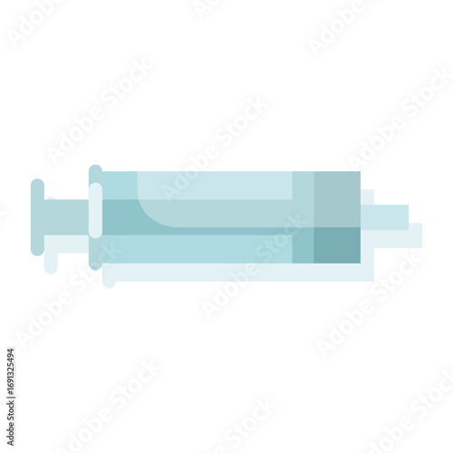 Modern Flat Design Syringe Icon Representing Healthcare and Medical Treatment