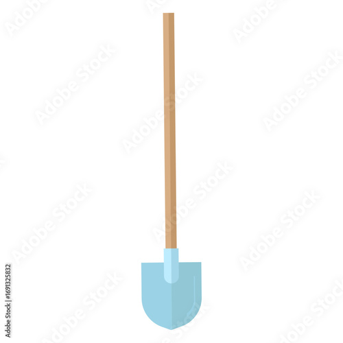 Vector illustration of a gardening or construction shovel isolated on a white background