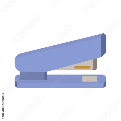 Vector graphic of a classic blue stapler, essential office stationery