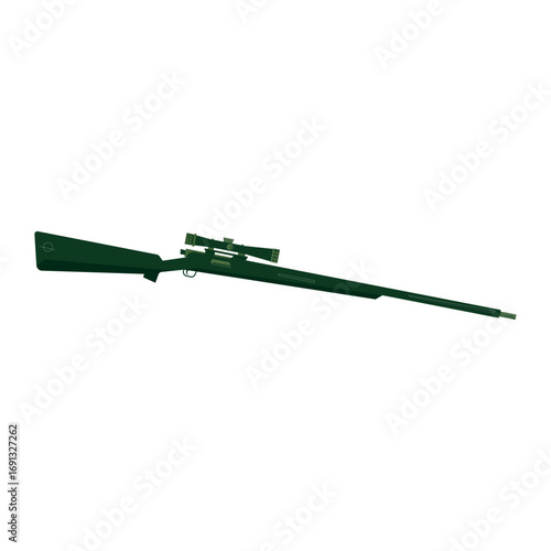 Hunting rifle with scope for tactical shooting and sport