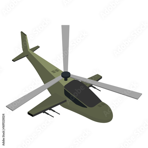 Modern military attack helicopter design, a powerful aerial combat machine concept