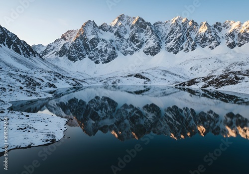 Wallpaper Mural Majestic SnowCapped Mountains and Lake Reflection Scenic Winter Landscape, Nature, Outdoors. Torontodigital.ca