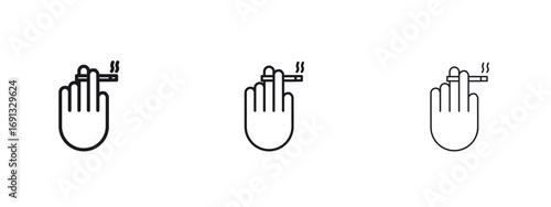 Hand holding cigarette icon vector Logo Designs - Stock vectors.
