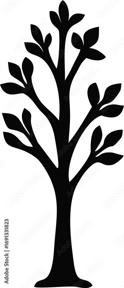 Minimalist tree silhouette
