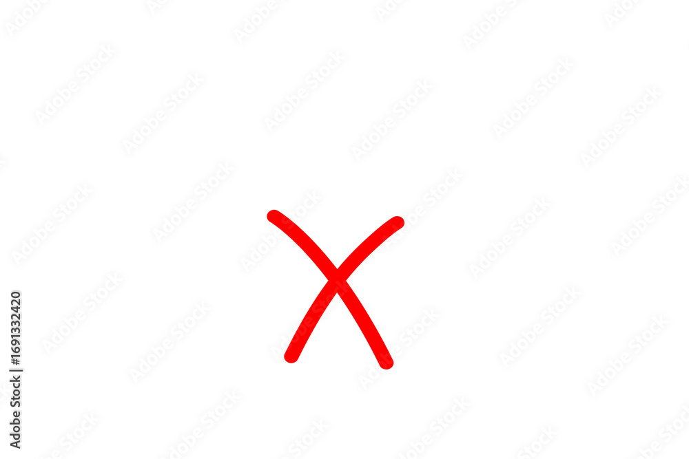 Obraz premium Stylized calendar icon with red x symbol marking a day off transparent background