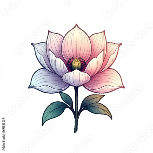 Delicate Lotus Flower in Gradient Colors