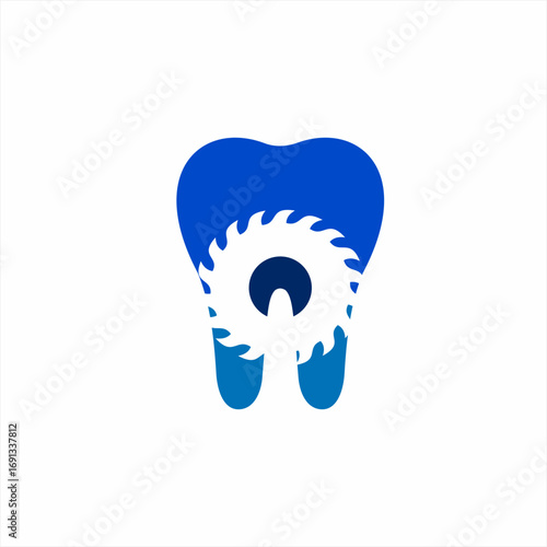 Gear logo design with saw blade.