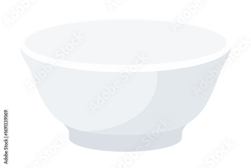 An empty white ceramic bowl for serving food vector