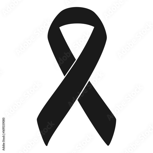 Black generic awareness ribbon silhouette vector