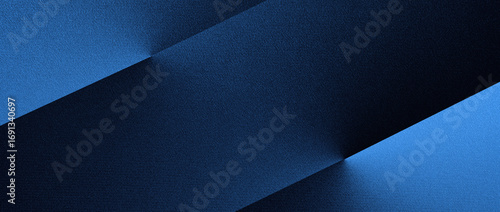 Fototapeta Naklejka Na Ścianę i Meble -  Black dark blue abstract background. Geometric. Line stripe triangle angle corner diagonal 3d. Gradient. Light, shadow. Grain noise grange. Matte metal metallic.Technology business. Design.Wide banner
