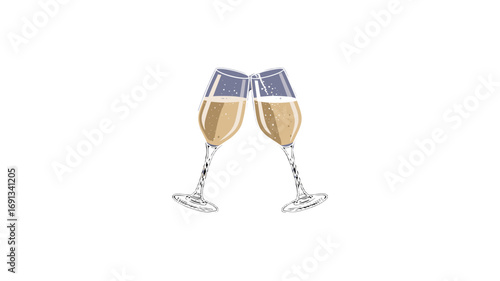 Cheers to celebration: Two champagne glasses clinking together in a toast.