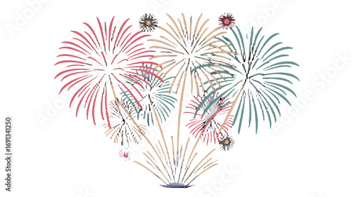 A colorful fireworks display, radiating joy and celebration.