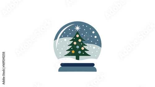 A charming snow globe featuring a decorated Christmas tree inside.