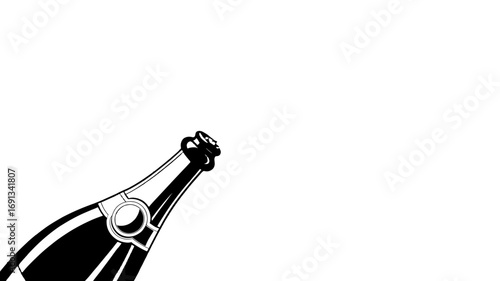 Elegant champagne bottle silhouette.