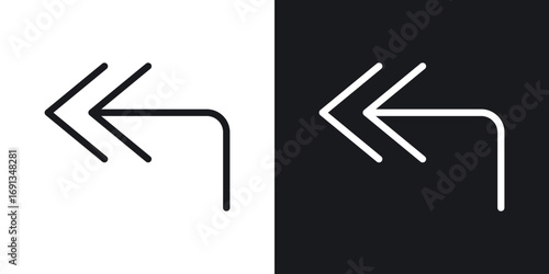 фотографія Reply all icons collection in black and white filled and line versions