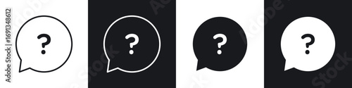 Obraz na płótnie Question icons collection in black and white filled and line versions