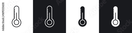 Foto Temperature icons collection in black and white filled and line versions