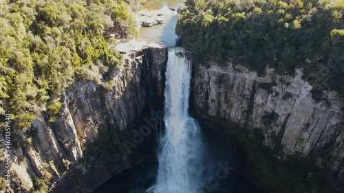 Aerial view of Sao Joao Waterfall in Prudentopolis, Brazil