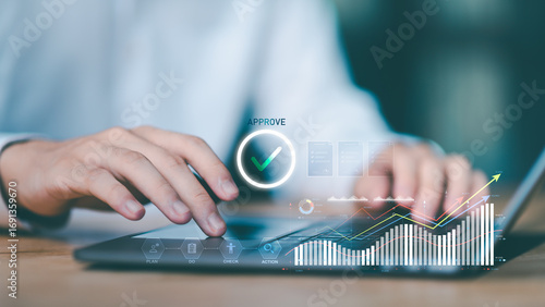 Photos Digital business transformation highlights smart approval systems, workflow automation, and data-driven decision-making that enhance efficiency, accuracy, and sustainable business growth