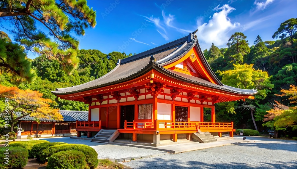Obraz premium Japanese temple in autumn colors