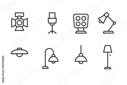 VIP Travel Icon Set. Outline icon set of VIP travel: private yacht, first class airplane seat, luxury hotel, passport, chauffeur
