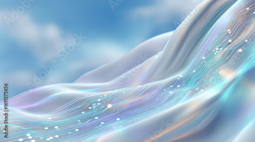 Futuristic abstract flow digital circuit